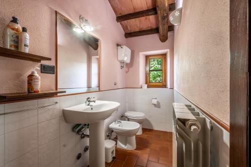a bathroom with a sink and a toilet at Oleandro in Arcidosso