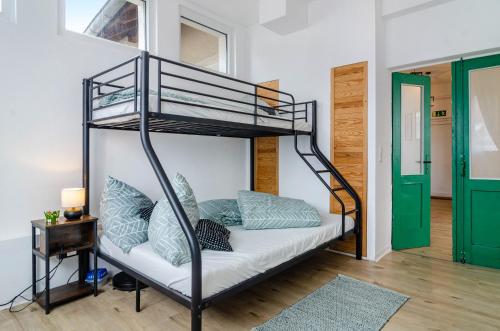 a bedroom with a bunk bed in a room at Mäxle's Loft Winzeln in Winzeln