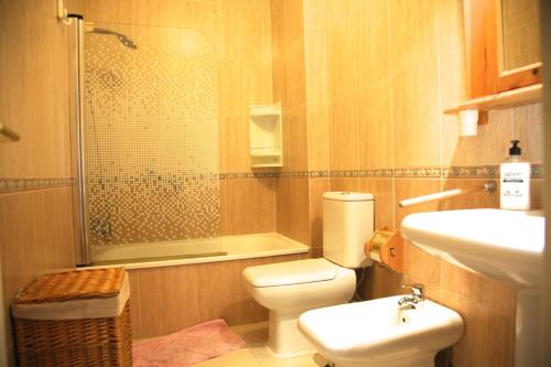 RadazulにあるApartamento el Canoのバスルーム(トイレ、洗面台、シャワー付)