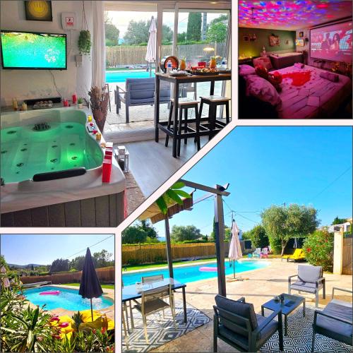 App jacuzzi & piscine privée - loveroom - Suite Emeraude