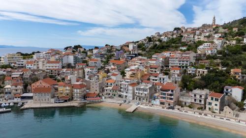 an aerial view of a town on a hill at Apartment Goran in Igrane