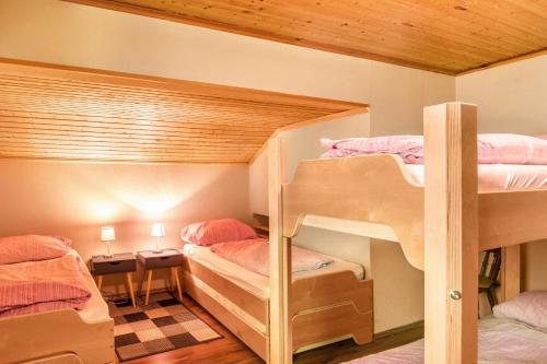 a bunk bed room with two bunk beds at Gletscherblick in Pusstratten