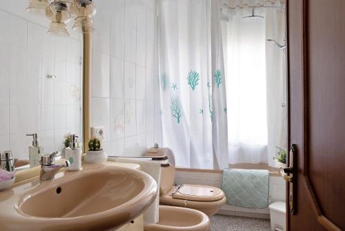 a bathroom with a sink and a toilet at La Casa di Giosy in Cairo Montenotte