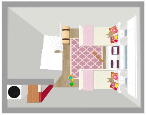 a drawing of a room with a wall at Haus Ausspanne in Zingst