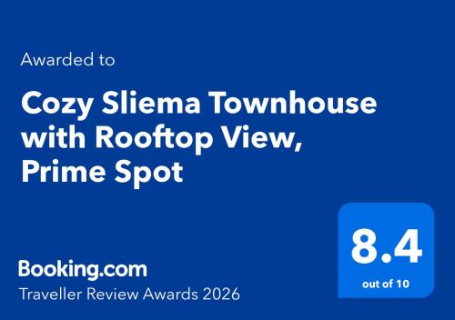 a blue sign that says cozy sierra townhouse with roof top view at Sliema Cozy Townhouse with Rooftop View, Prime Spot in Sliema