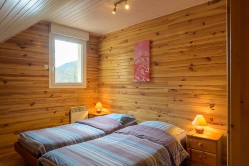 Postel nebo postele na pokoji v ubytování Gîte cerf