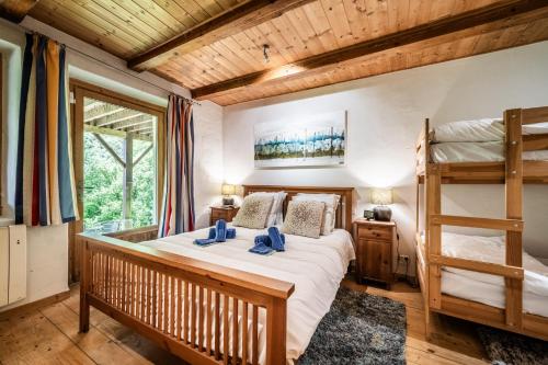 เตียงในห้องที่ Chalet Elisthur
