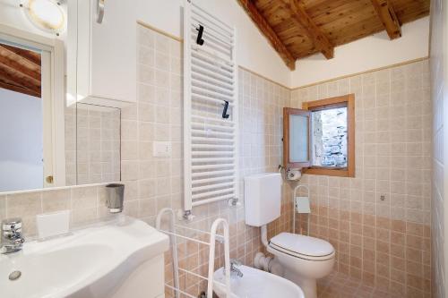 a bathroom with a toilet and a sink at U Graie in Apricale