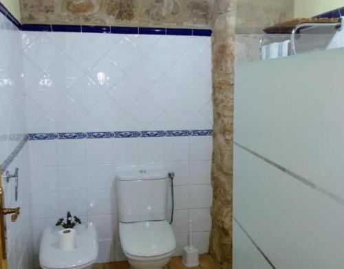 a bathroom with a toilet and a sink at Miramar in Montblanc