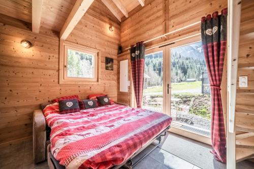 Chalet Léonie 객실 침대