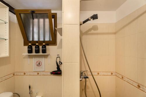 a shower in a bathroom with a shower at Casa La Bobadilla in Agulo
