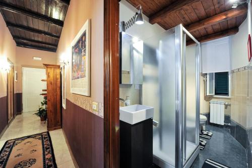 羅馬的住宿－奧古斯托住宿加早餐旅館，一间带水槽和淋浴的浴室