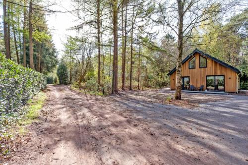 a house in the woods with a dirt road at Casa Allocco in Norg