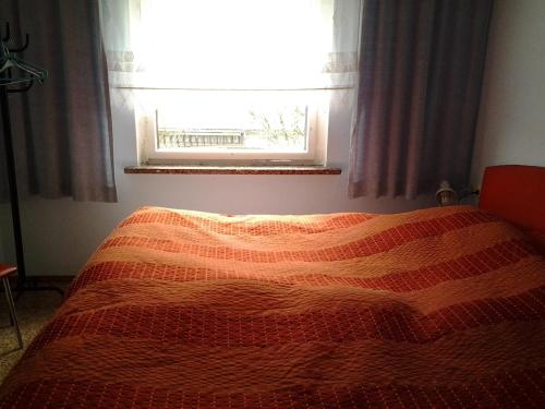 a bed in a bedroom with a window at Ferienhaus Werner in Neustadt