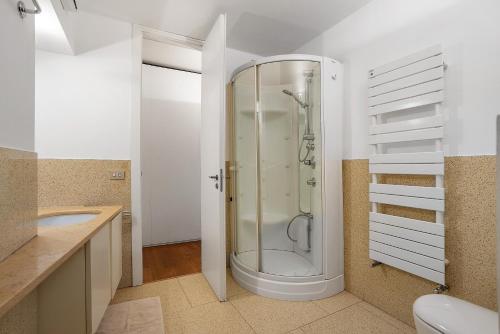 a bathroom with a shower and a sink at Crocetta10 in Milan
