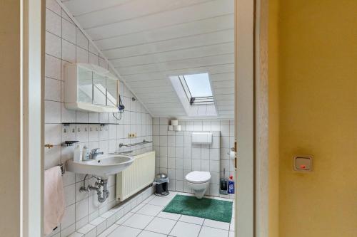 a bathroom with a sink and a toilet at App und Fewos Wolf in Usingen