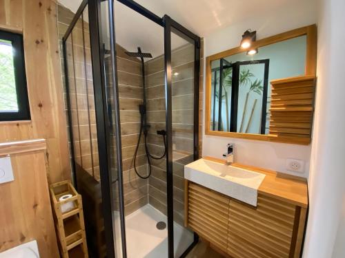 Phòng tắm tại Ma cabane Océan