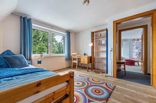a bedroom with a bed and a desk at Bad day good day in Horn-Bad Meinberg