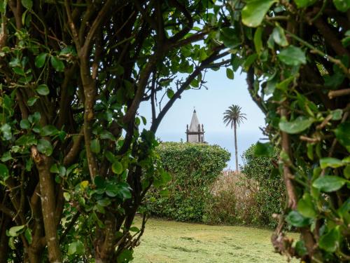 a view of a building through the trees at Villa Lomba Bela Vista in Lomba