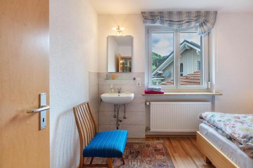 a bathroom with a sink and a window at Haus Michler in Todtnau