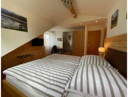 a bedroom with a large bed in a room at Ferienwohnung Zur Imme in Lindau