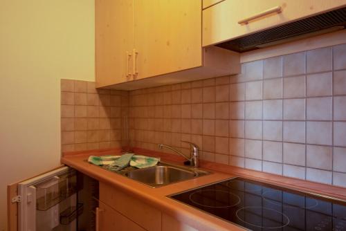 a kitchen with a sink and a counter top at Apartment 4 - Zur Sonne in Laion