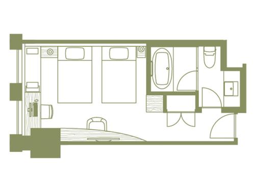a black and white floor plan of a house at Nagoya JR Gate Tower Hotel in Nagoya