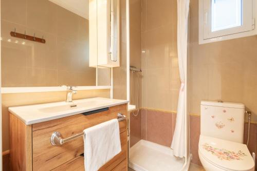 a bathroom with a sink and a toilet at Cas Momio in Palma de Mallorca