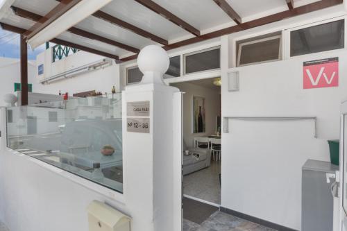 a view of a room with a glass wall at Casa Fabi in Arrieta