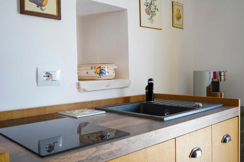 a kitchen with a sink and a counter top at Casina delle Rose - Scirocco in Polignano a Mare