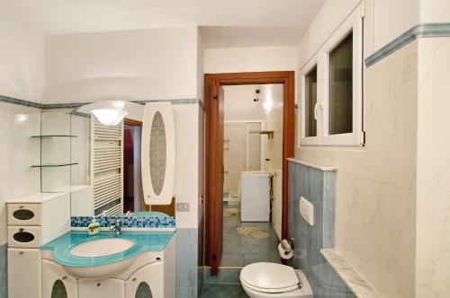 a bathroom with a sink and a toilet at Casa Alan in Montemezzo