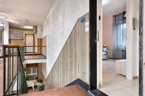 a hallway with a staircase in a house at Albachiara in Rapallo