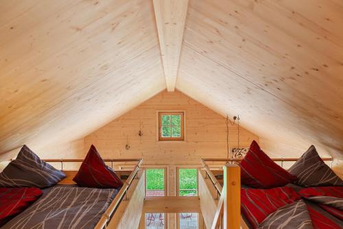 a room with two beds in a tiny house at Chalet87 in Berwang