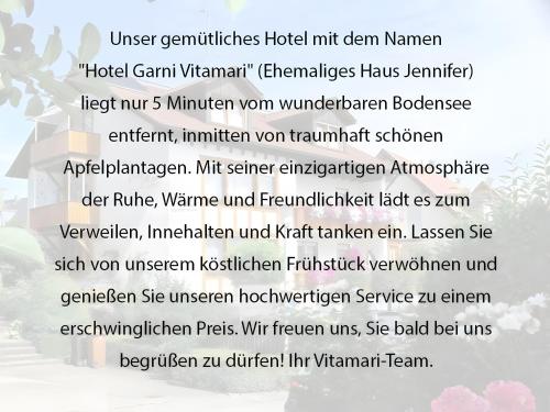 a list of the names of the participants in the text at Hotel Garni Vitamari in Wasserburg
