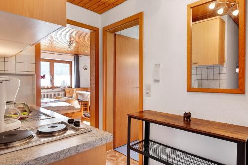 a kitchen with a counter top in a room at Ignazhof in Horben