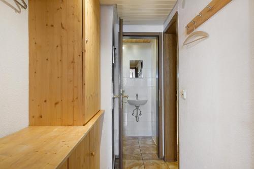 a bathroom with a shower and a sink in a room at Haus Steinhäusle - 2 fewos in Vöhrenbach