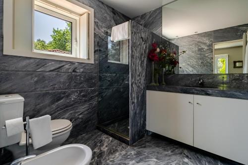 a bathroom with a toilet and a sink at Quinta de Amares in Amares
