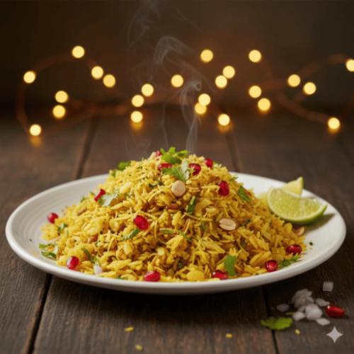 a plate of rice with a lime on a table at Hotel Shrinath Palace in Mathura
