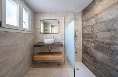 a bathroom with a sink and a mirror at Marbella Villa 16 Persons -Pool in Marbella