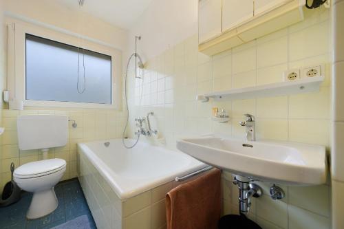 a bathroom with a toilet and a sink at Ferienwohnung Dittmar am Kaffeehof in Bad Liebenzell
