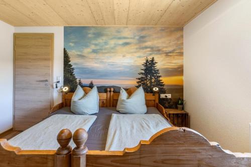 Llit o llits en una habitació de Mühlen Chalet