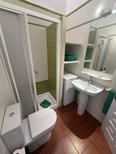 a bathroom with a toilet and a sink at Los Porches k29 in Playa del Ingles