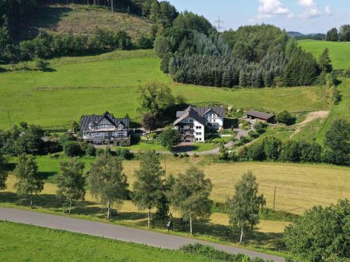 a house in the middle of a green field at Ferienwohnungen Familie Schauerte in Schmallenberg