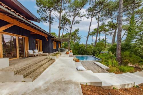 Villa Cap-Ferret, vue bassin-pinède