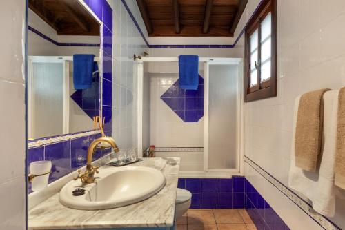a bathroom with a sink and a toilet at Apartamentos Los Aljibes in Las Tricias