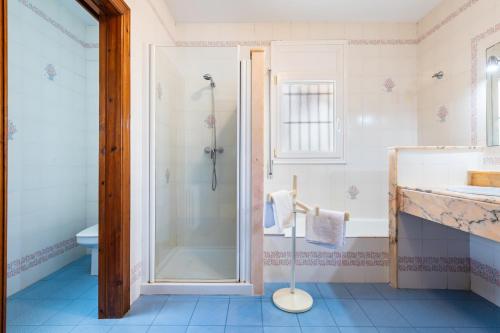 a bathroom with a shower and a sink at Mario in Vinarós