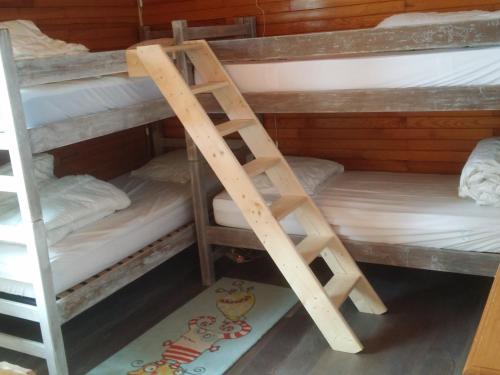 a ladder on a bunk bed in a room at Chalet d' Egloo 10-12 pers in Samoëns