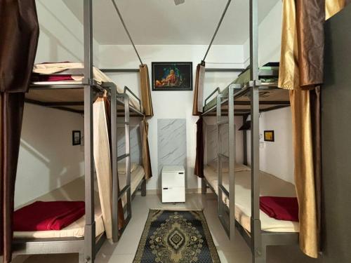 a room with a bunch of bunk beds at Satgiri Nest House in Chikmagalūr
