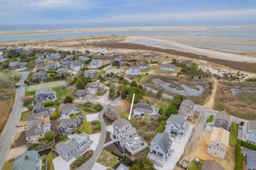 an aerial view of a house on the beach at Happy As A Clam in Chatham