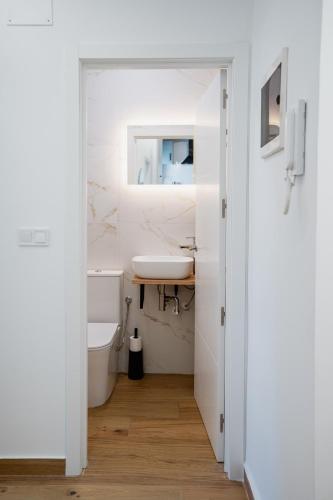 a bathroom with a sink and a toilet at El Rinconcito de mi Alma in Caravaca de la Cruz